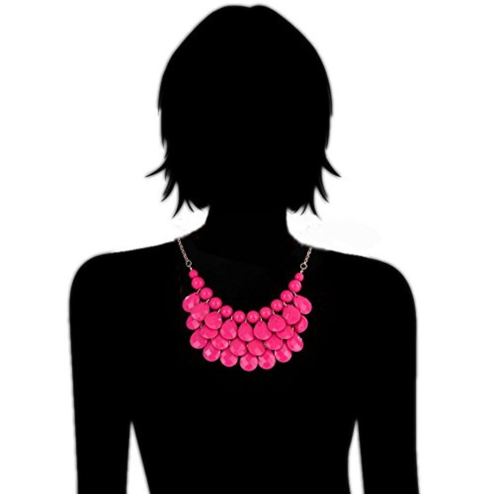 Floating Bubble Teardrop Statement Necklace Boho … - image 5